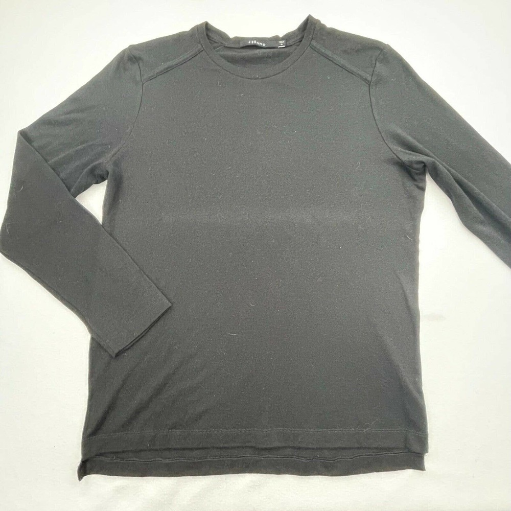 J Brand Mens Black Wool Cashmere Crew Neck Lightweight Pullover Sweater XL